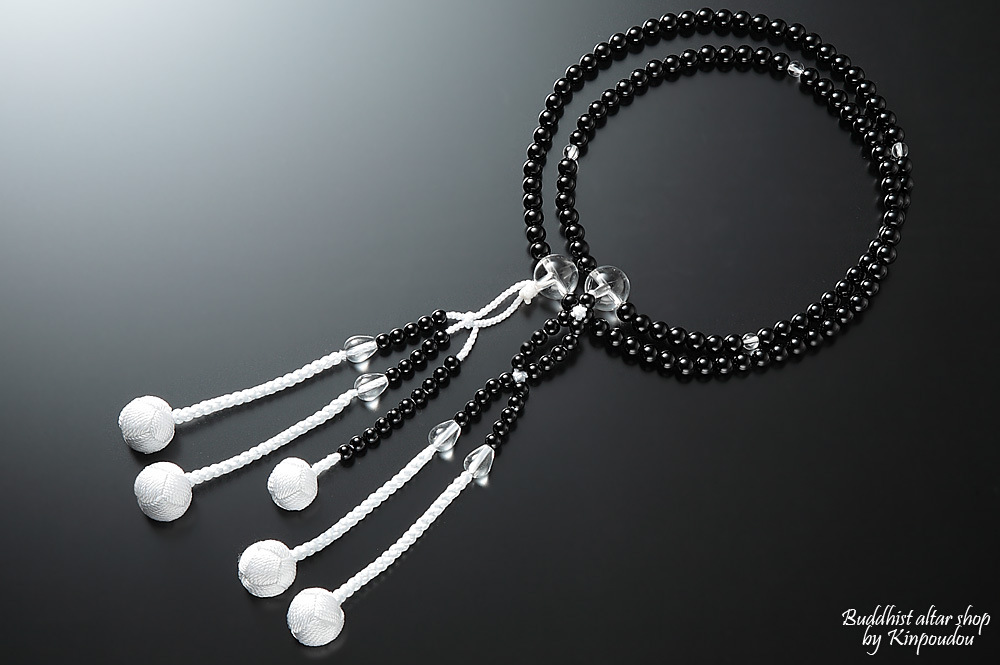 創価学会仏壇 SGI仏壇の金宝堂 高級念珠 【黒オニキス 水晶仕立】