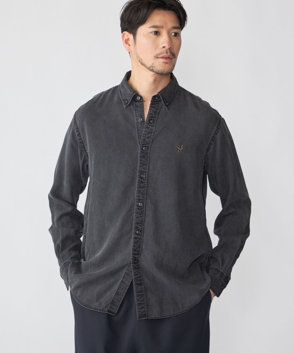 WEB限定】SHIPS:〈手洗い可能〉リヨセル エア ボタンダウン デニム