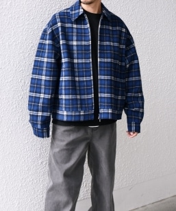 City Ambient Products: オンブレ チェック シャツ ジップ アウター