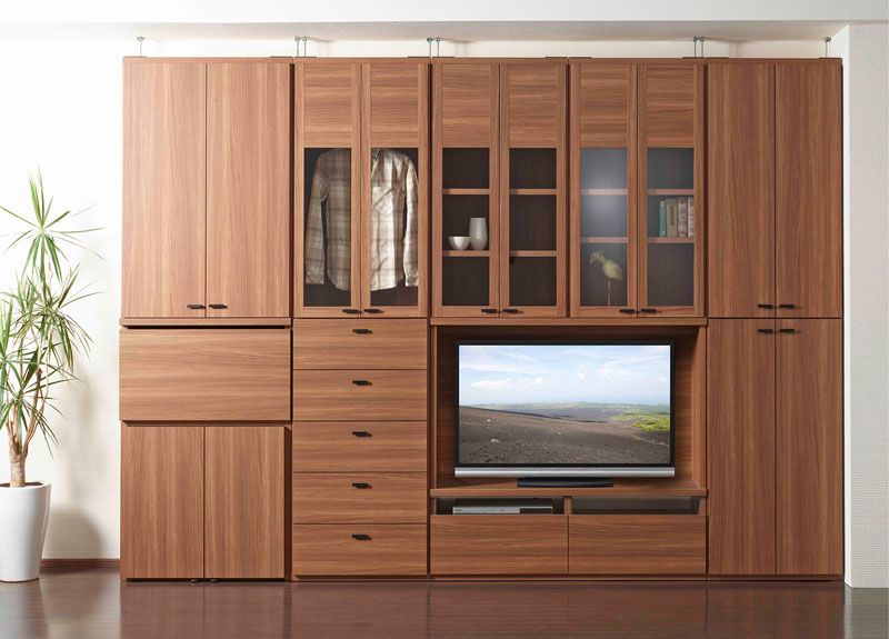 完成品・組合せ洋服掛けシェルフ・リビングチェスト・テレビボード