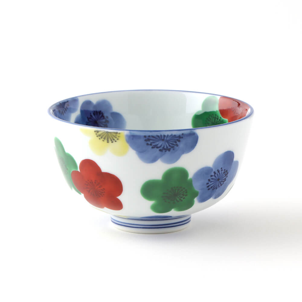 染錦梅花（赤） 飯碗 ｜ 有田焼の源右衛門窯公式オンラインショップ