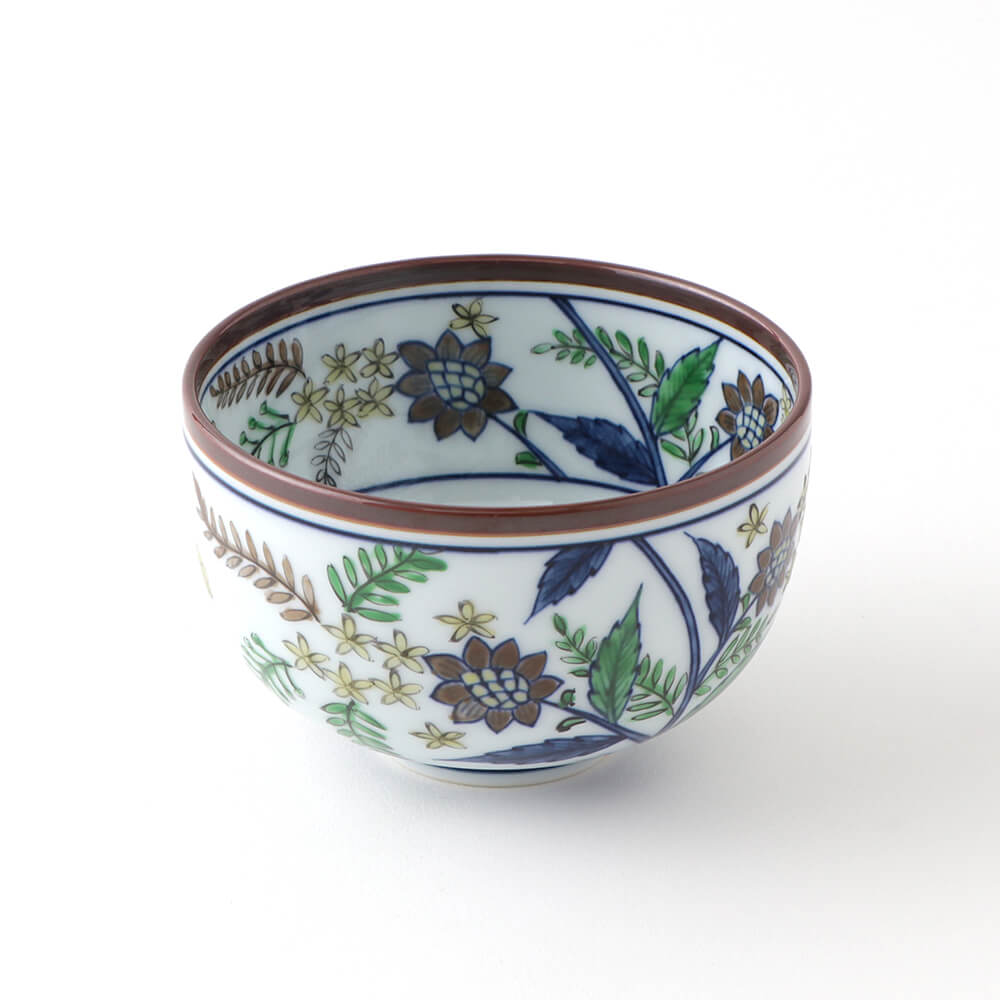 染錦更紗手花蝶文 飯碗 ｜ 有田焼の源右衛門窯公式オンラインショップ
