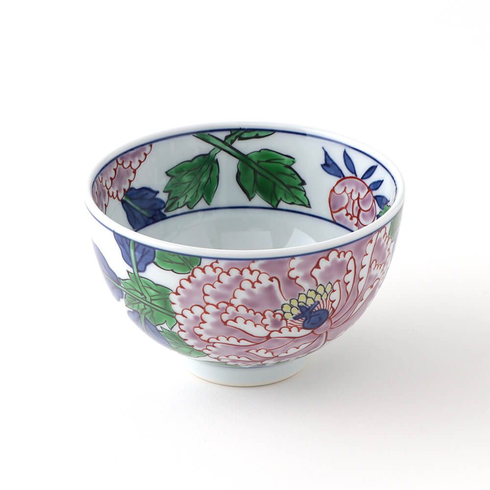 染錦紫牡丹絵 飯碗 ｜ 有田焼の源右衛門窯公式オンラインショップ