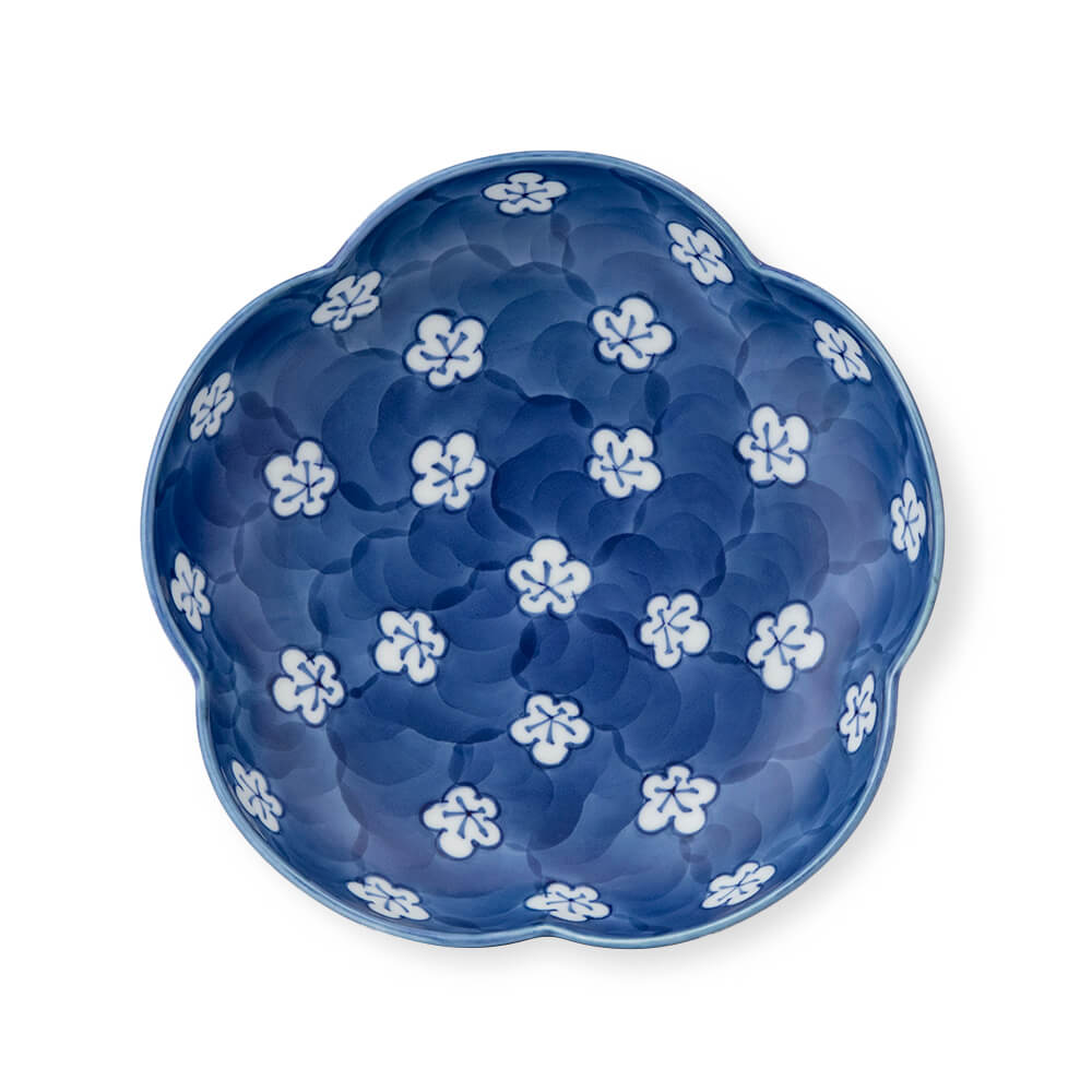 古染風梅紋 鉢（梅型） ｜ 有田焼の源右衛門窯公式オンラインショップ