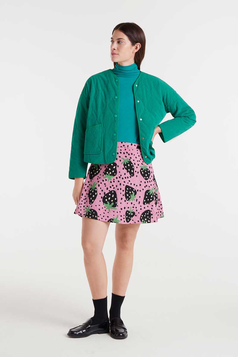 Strawberry Polka Dot Mini Skirt in Pink – Mint Julep