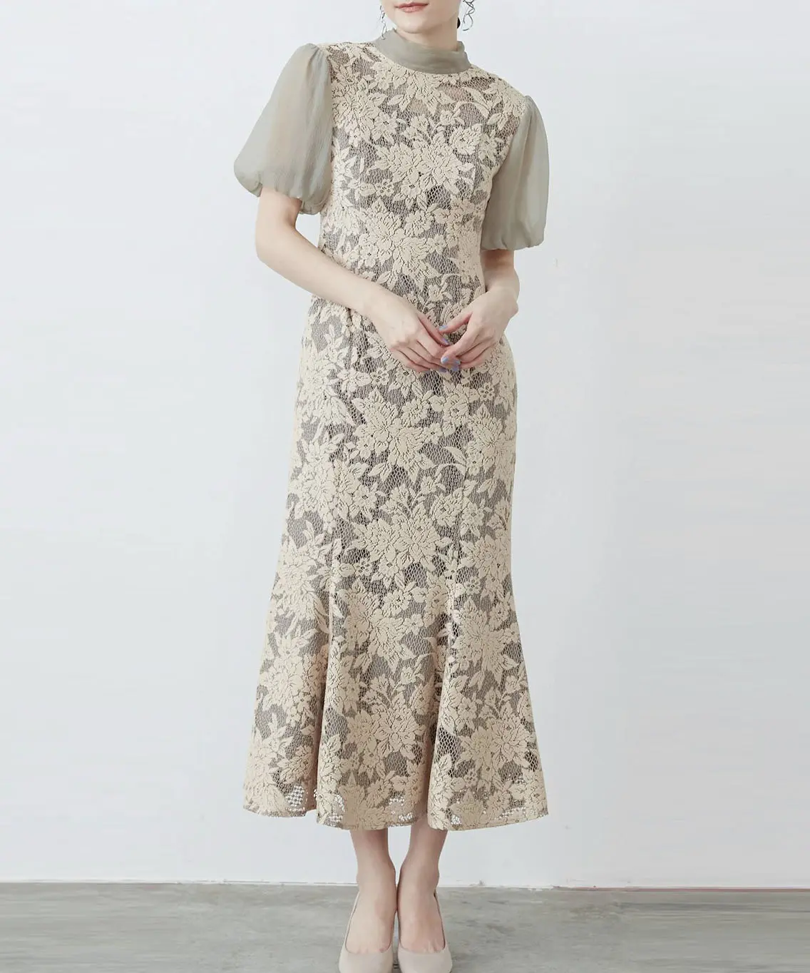 2サイズ】FLOW FLOWER JACQUARD ONE PIECE CLANE（クラネ）のレンタル