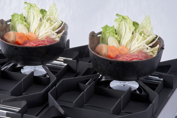 業務用ガスマイコン制御 多機能コンロ 鉄腕ガッツ楽々 STAKシリーズ