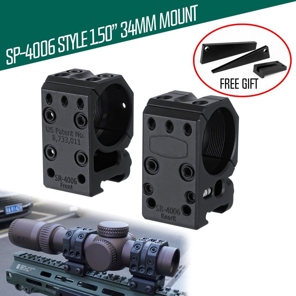 SR-4006 34mm径 1.35インチ 高さ PICATINNY分体式マウント – 2個セット