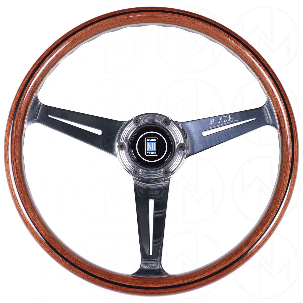 Nardi Classic Wood Steering Wheel - 360mm Polished Spokes w/Ring