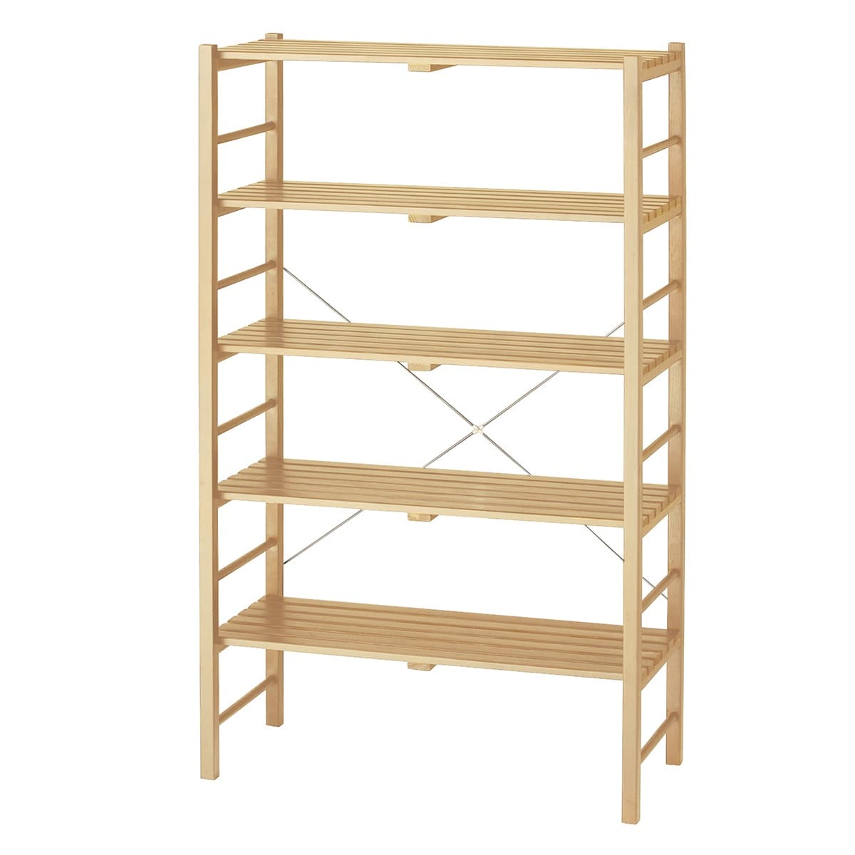 ウッドラック ナチュラル 幅90cm〔ストエキオリジナル〕 高さ120cm 4段