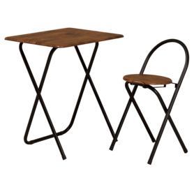 折りたたみテーブル・チェアセット ブラウン