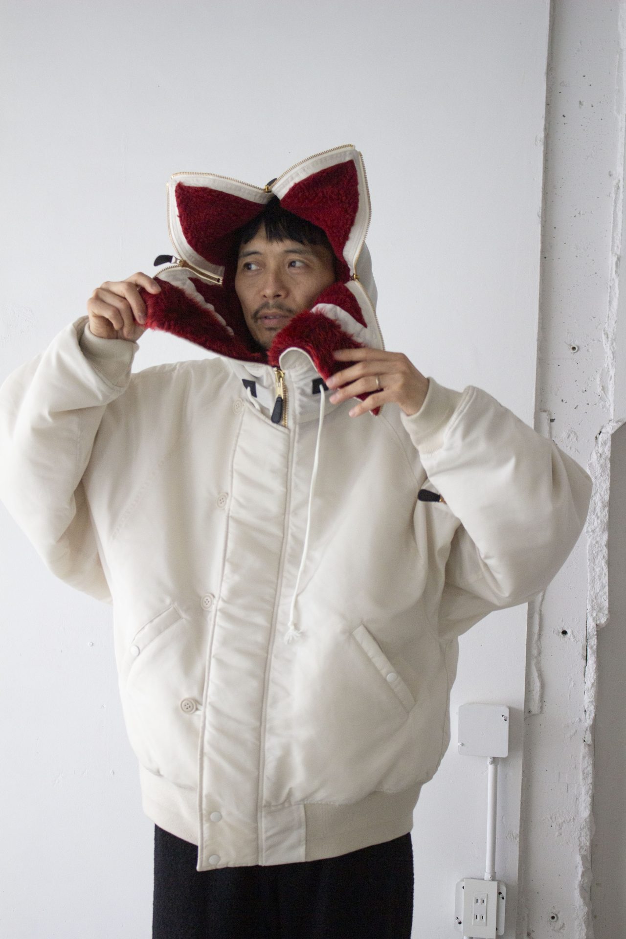 FUBU 黒スタジャン クロコダイルパターン L FUBU 黒スタジャン