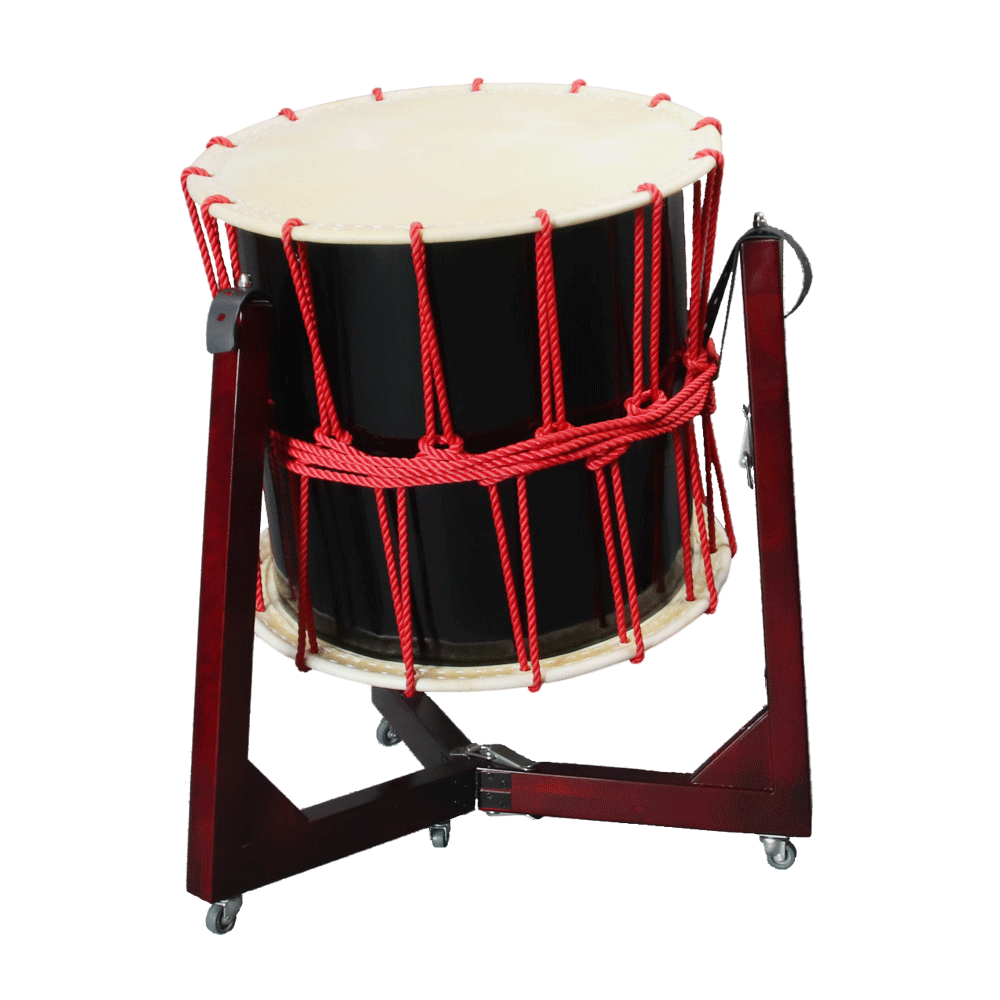 和太鼓 諏訪工芸 長胴太鼓1.2尺耳無 専用V字台座・太鼓カバー付き 和