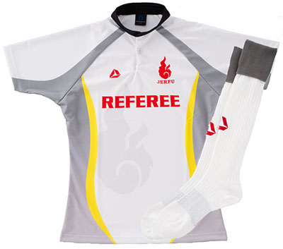 関東協会B級レフリーセミフィット・ジャージ(白) ＋ストッキングセット