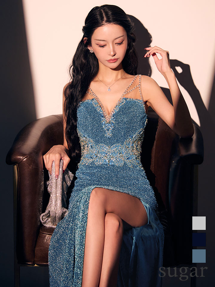 IRMA SUGAR 刺繍ビーズ ラメ ドレス IRMA SUGAR 刺繍ビーズ ラメ