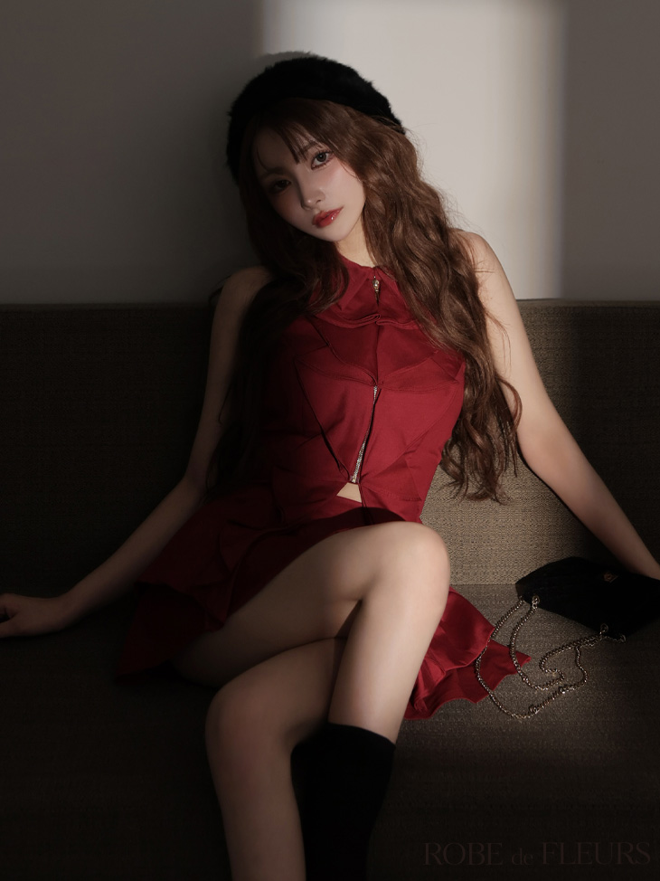 XSサイズあり【ROBE de FLEURS/ローブドフルール】フロントラッフル