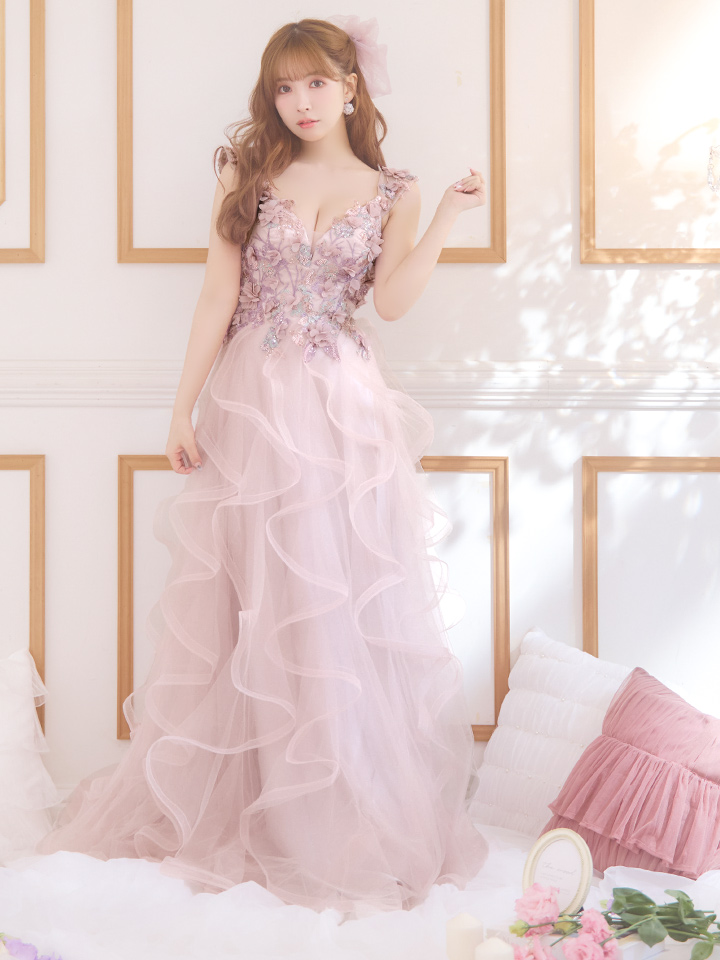 Lサイズあり【JEAN MACLEAN/ジャンマクレーン】フラワー刺繍/ チュール