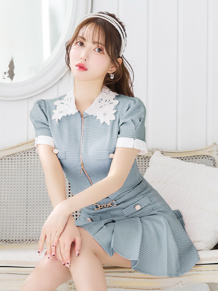 XSサイズあり【an /アン】襟付き/ フロントジップ/ 袖あり