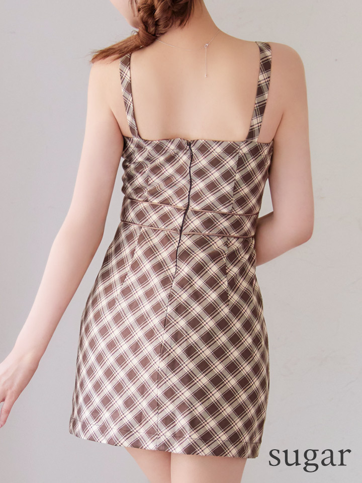 XSサイズあり【an/アン】チェック柄/ ショルダーバックル/ フロント