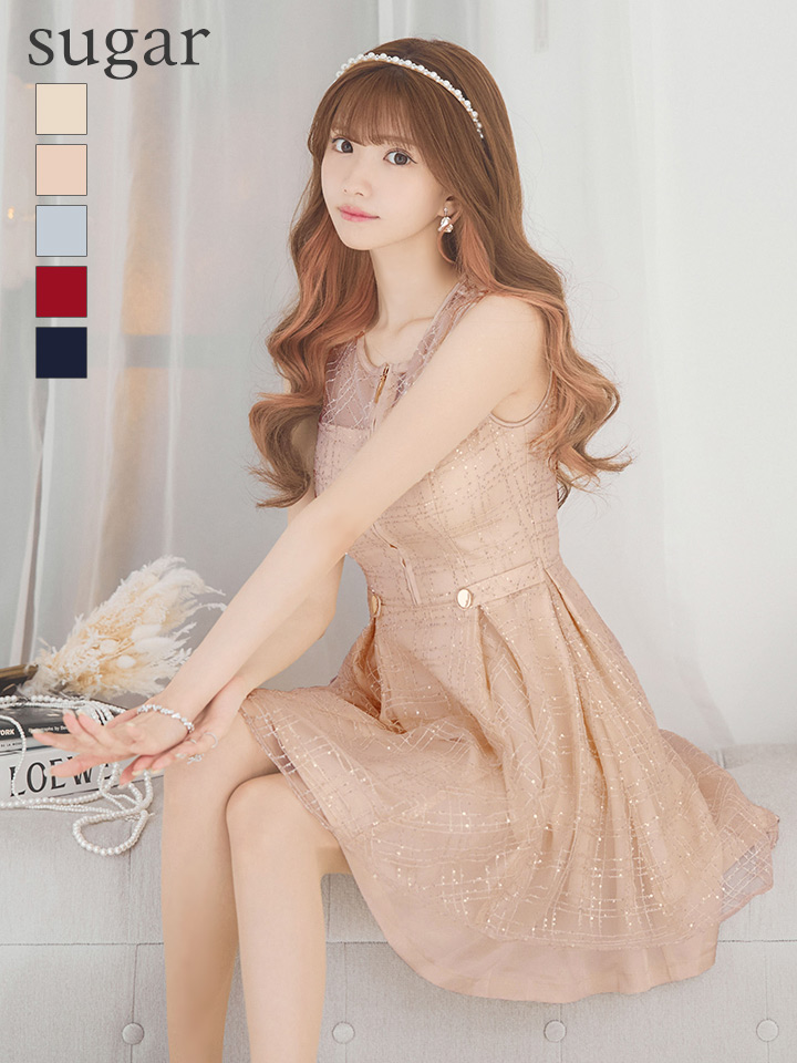 XSサイズあり【DEA./ディア】チェック柄/ 刺繍レース/ フロント