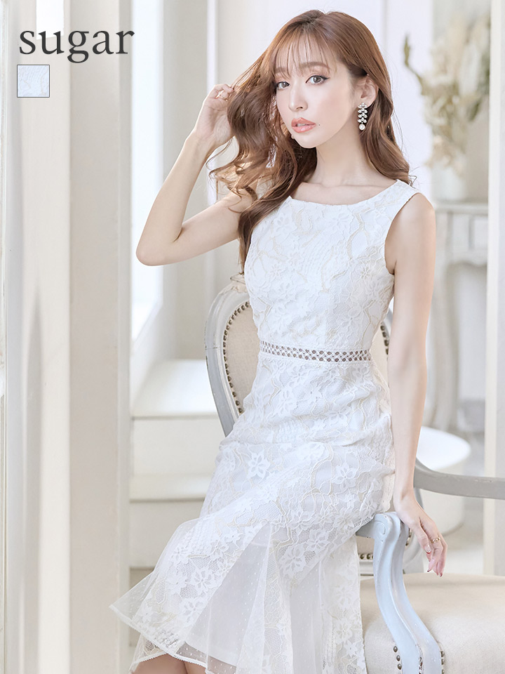 GINZA COUTURE/銀座クチュール】マーメイド /フラワーレース/ 膝丈