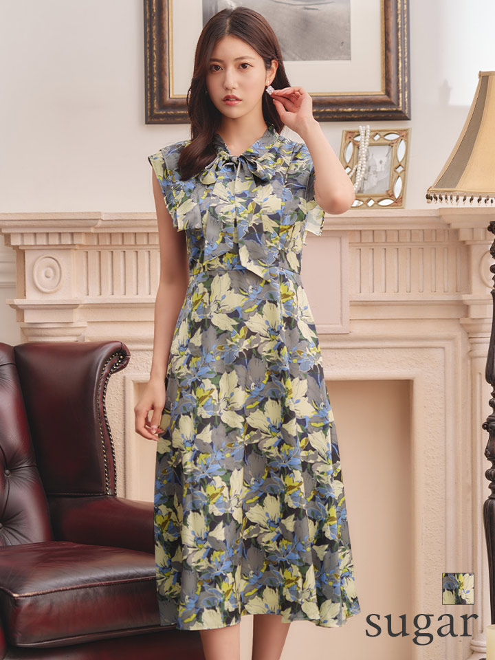 XS-Lサイズあり 【GINZA COUTURE/銀座クチュール】フラワープリント