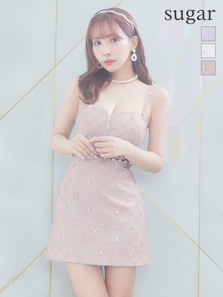 XSサイズあり【ROBE de FLEURS/ローブドフルール】クリスタルビジュー