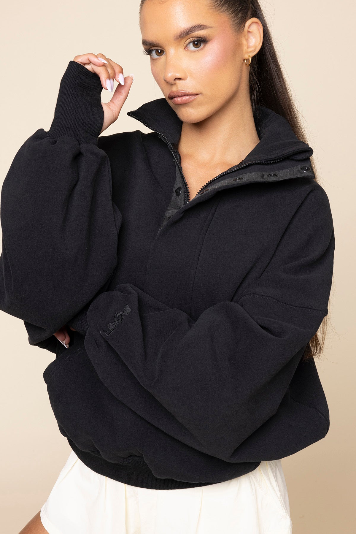 Ooey Gooey Half Zip Sweater - Black – POPFLEX®