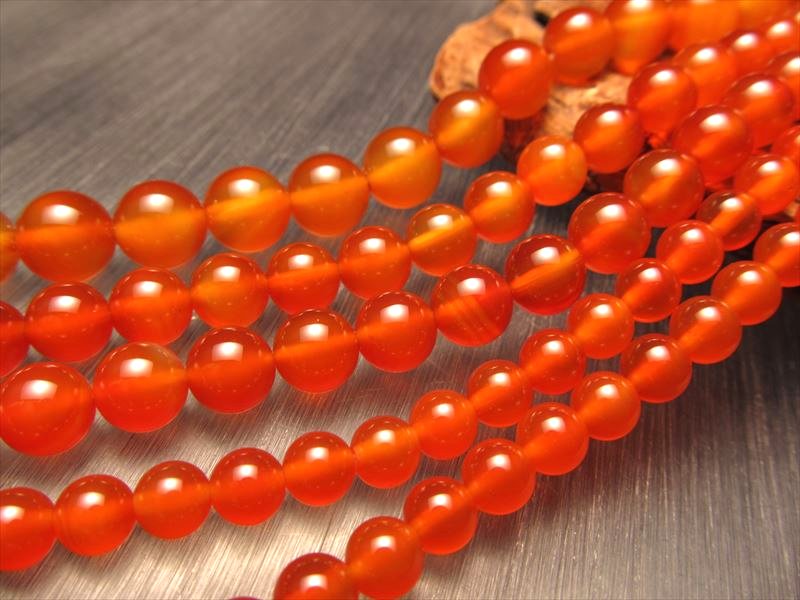 ☆一連☆透明感抜群！濃色オレンジ☆オレンジアゲート【橙色瑪瑙