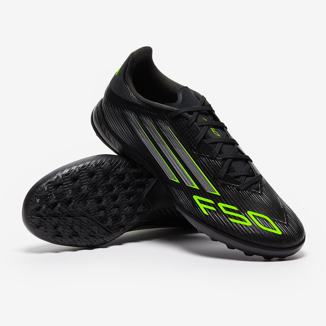adidas F50 League Turf - Core Black/Iron Met./Lucid Lemon - Adult