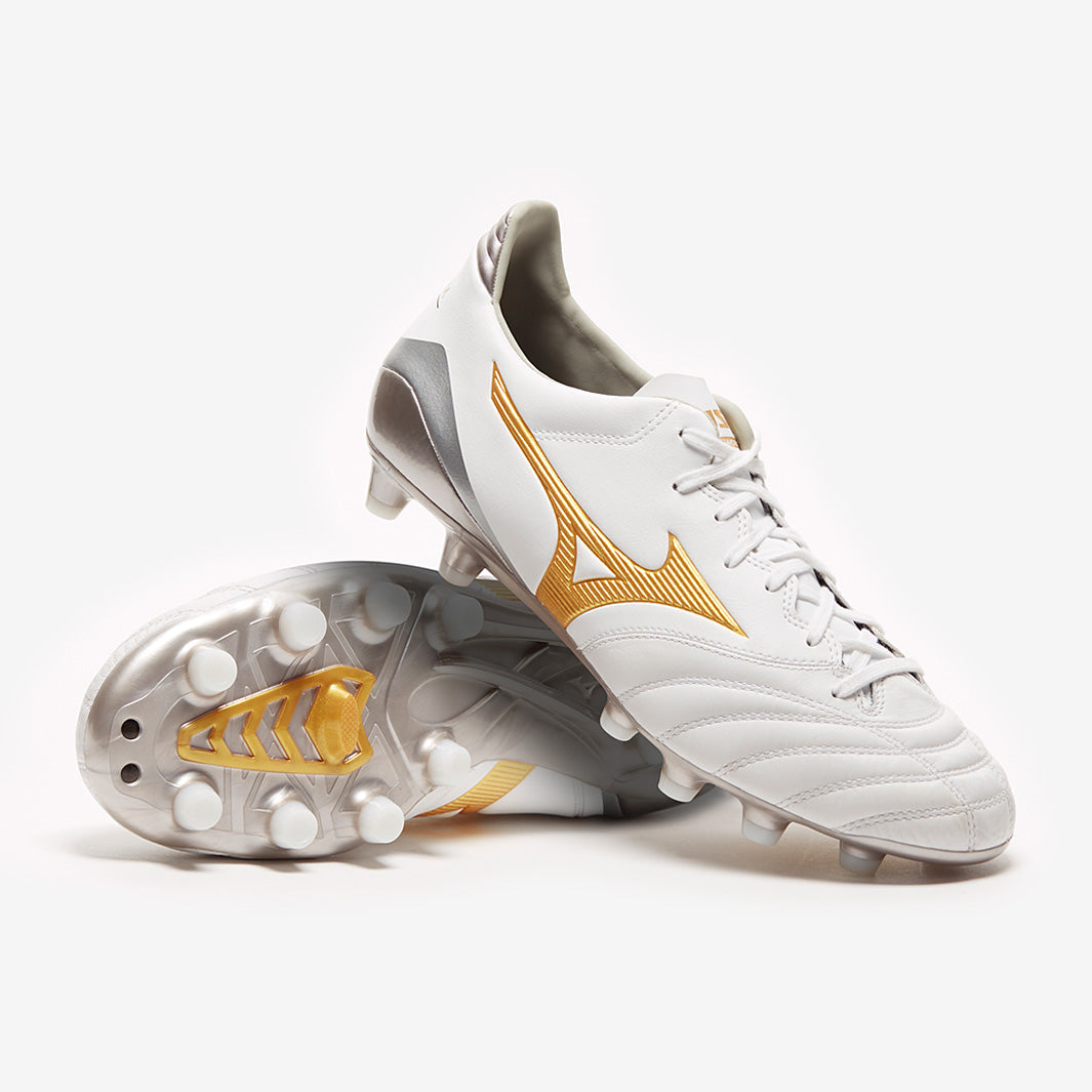 Mizuno Morelia Neo II K-Leather FG - White/Gold - Firm Ground