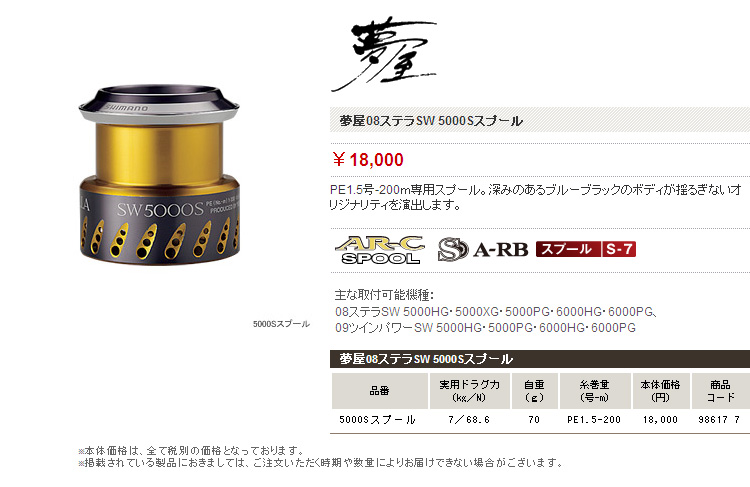 リールパーツ ～夢屋～/スプール ～夢屋～/【08ステラSW対応】夢屋08