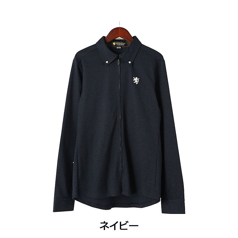 KAPELMUUR（カペルミュール）長袖シャツジャージ 千鳥格子 ネイビー