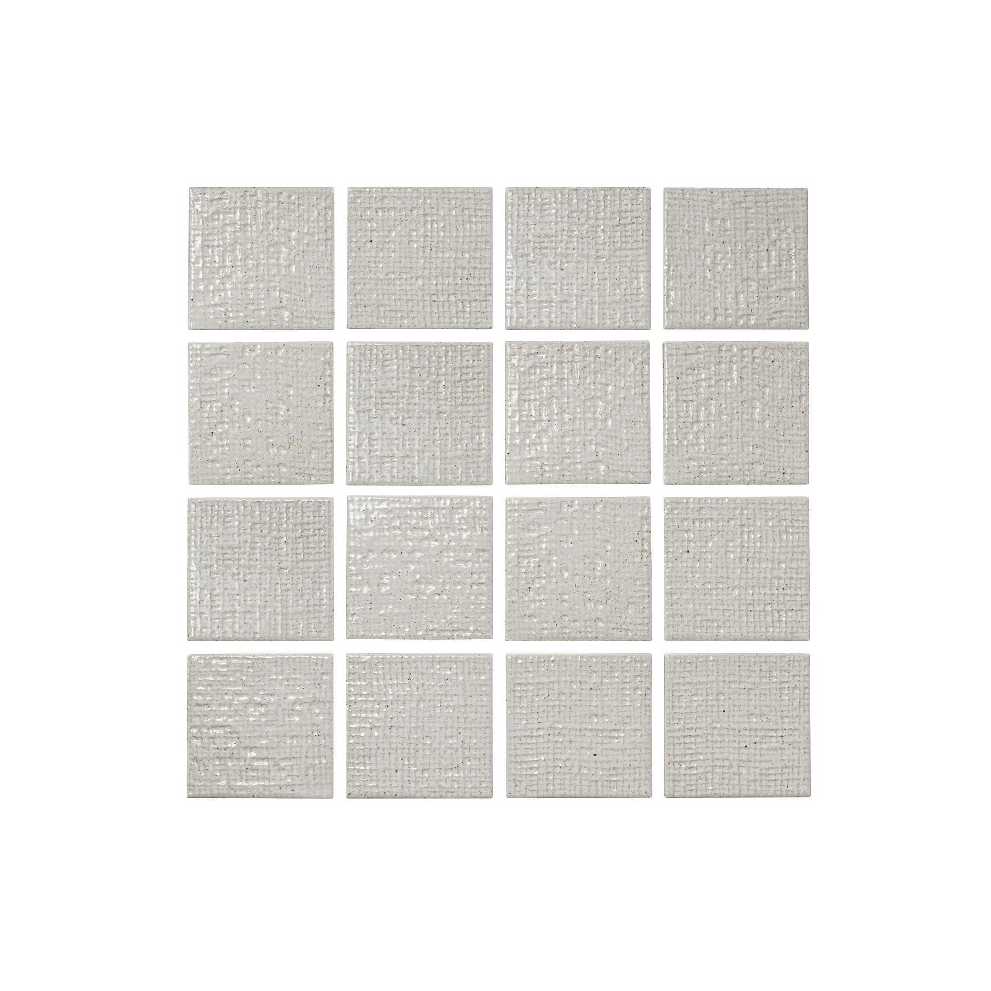 古窯70角タイル パールホワイト(布目)（シート） | WL-TL012-02P-G141