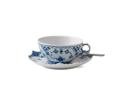 ブルーフルーテッド フルレース ティーカップ&ソーサー 220ml|ロイヤル