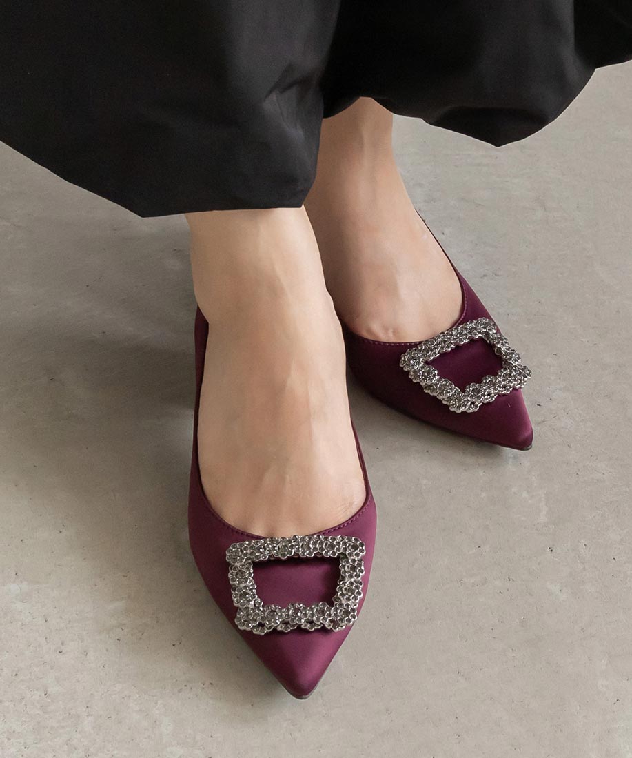 SALE】ビジューパーツチャンキーヒールパンプス｜RANDA公式サイト