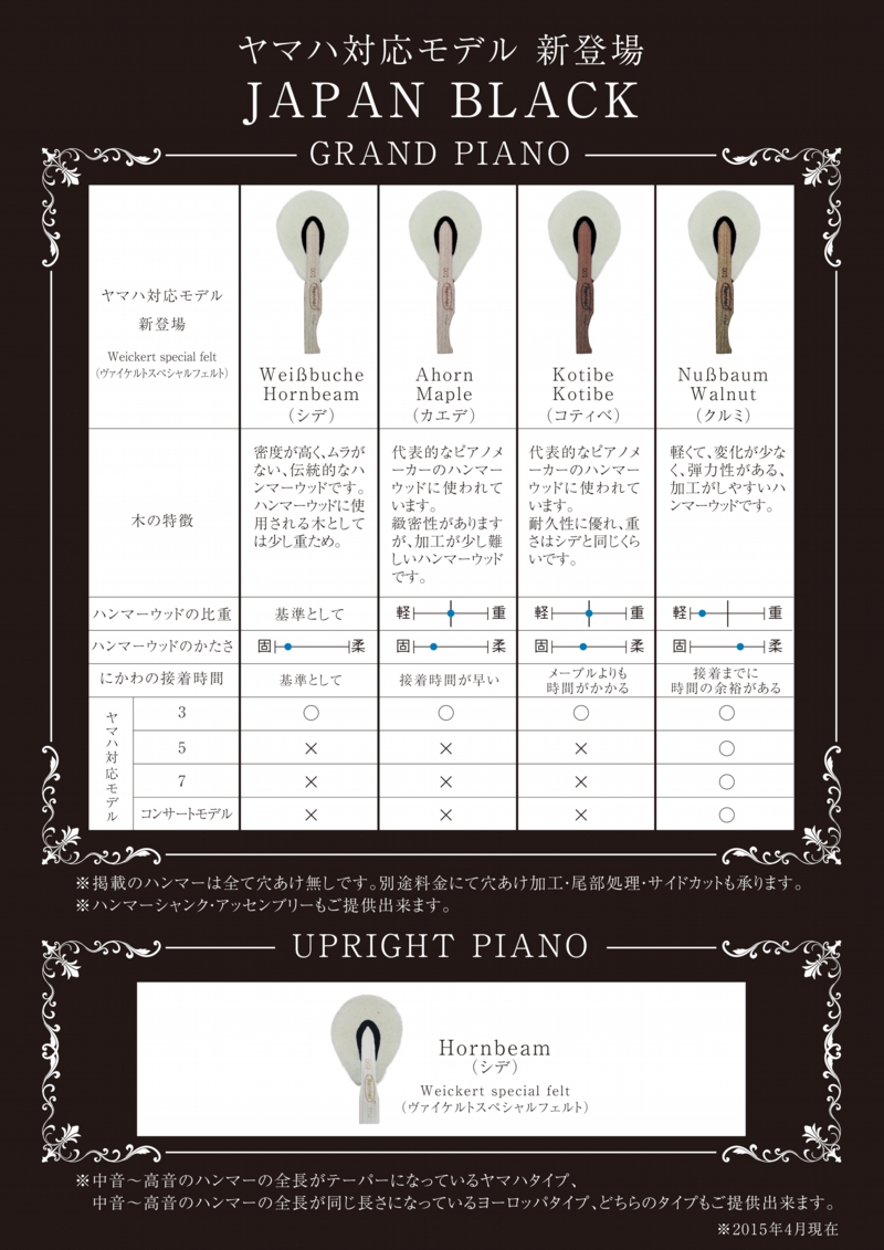 ドイツ レンナー社 ピアノハンマー ドイツ レンナー社 ピアノハンマー