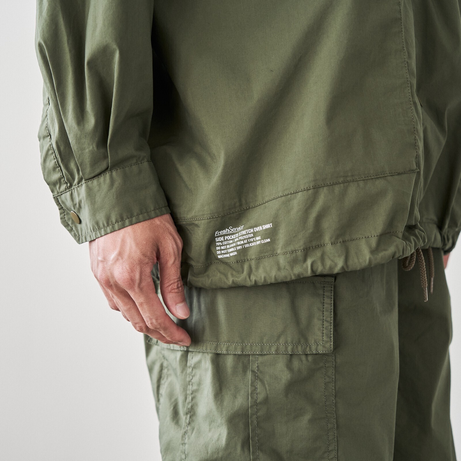 サイドポケット ストレッチオーバーシャツ - フレッシュサービス