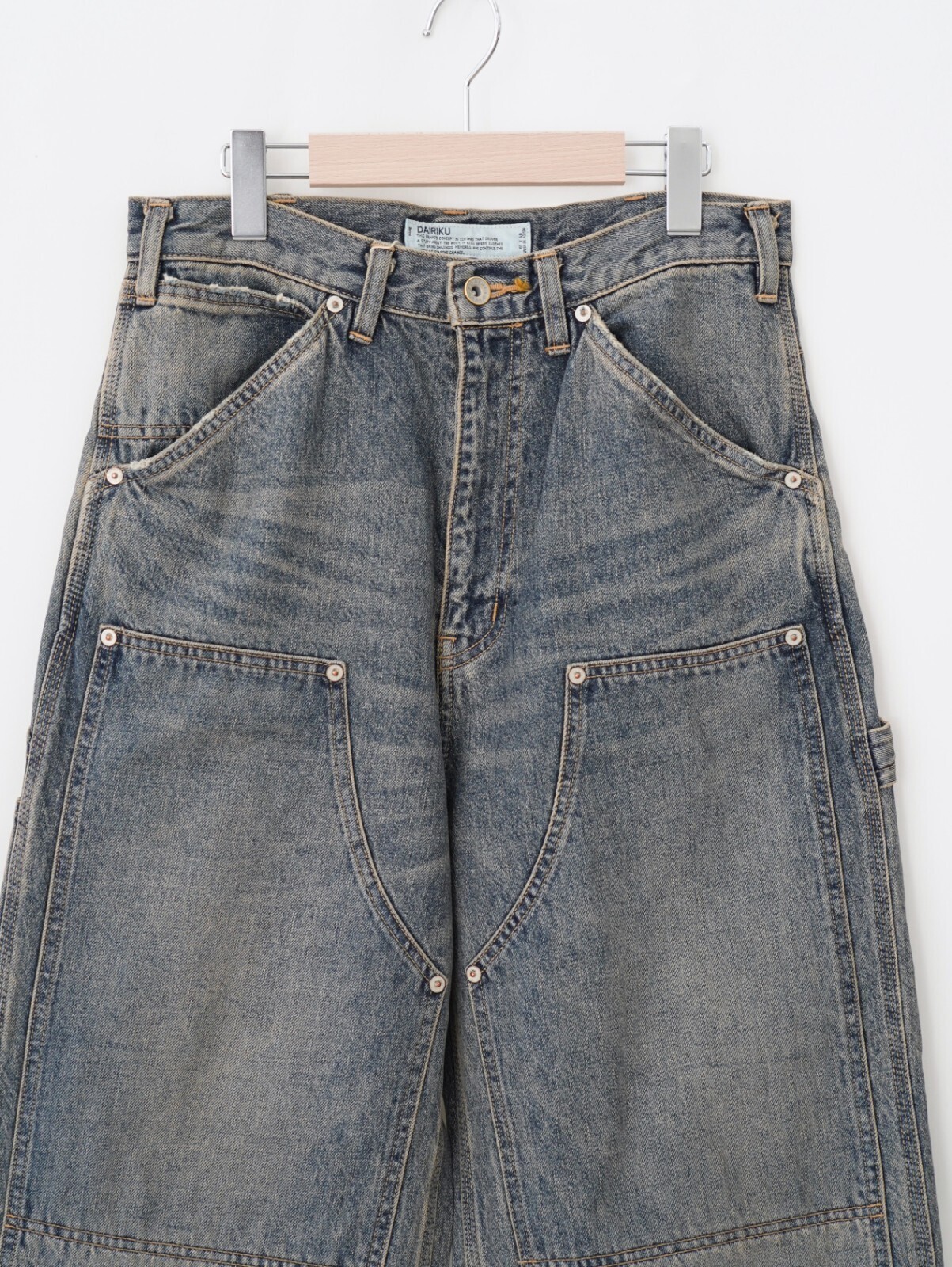 ヴィンテージウォッシュド ペインターデニムワイドパンツ - ダイリク