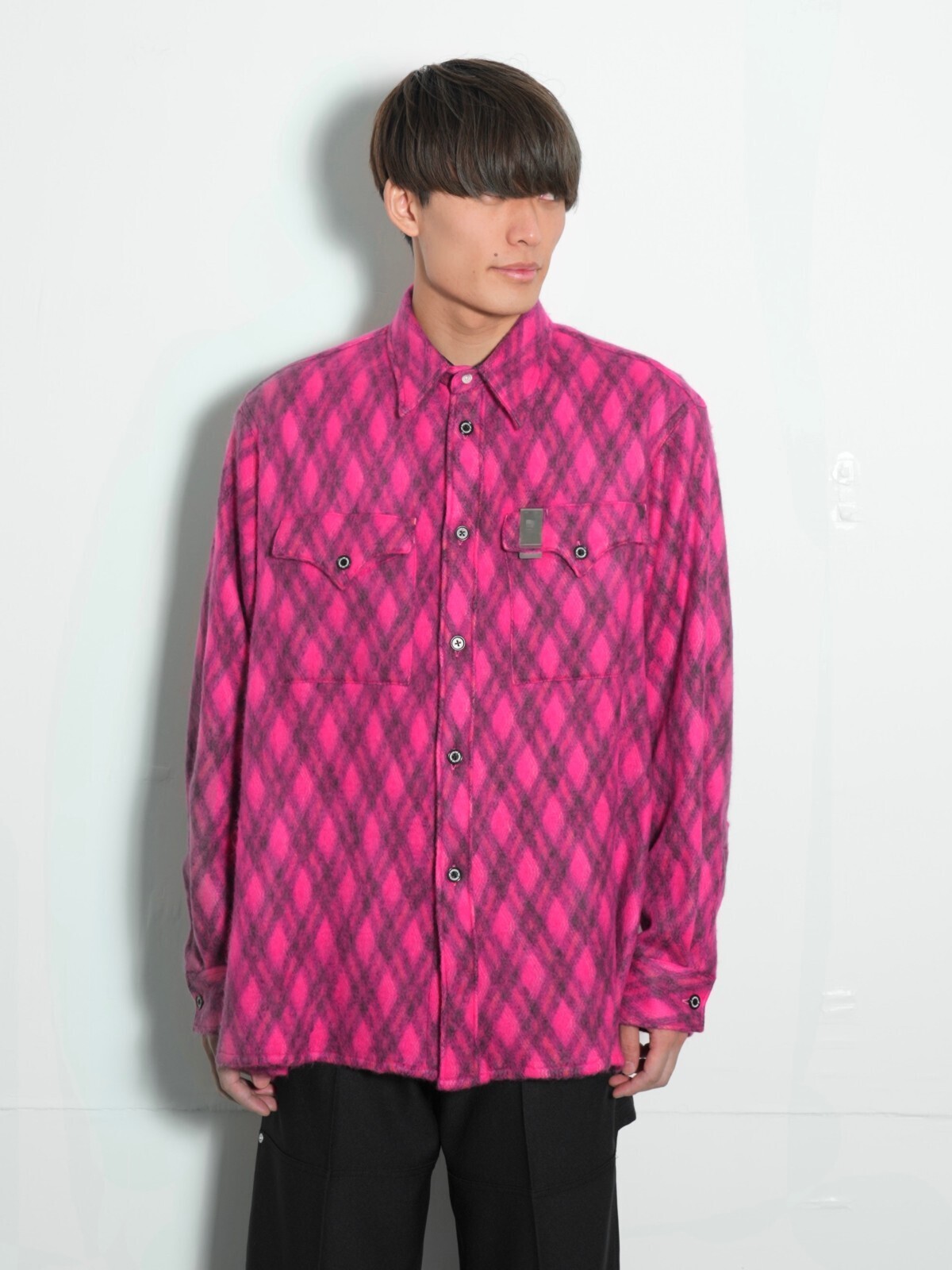 モヘア アーガイルチェックシャツ (マネークリップ付き) - ダイリク