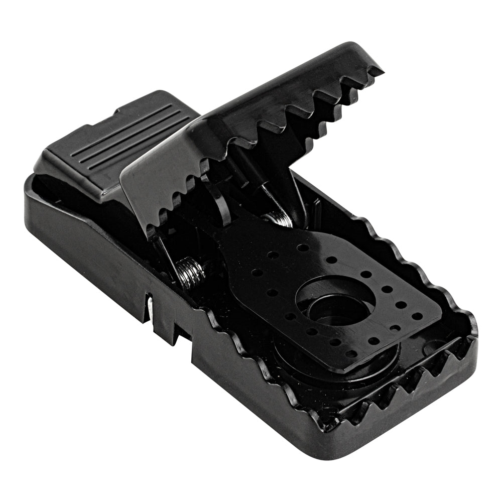 Pest Tek Black Plastic Mouse Trap - Interlocking Teeth, Reusable