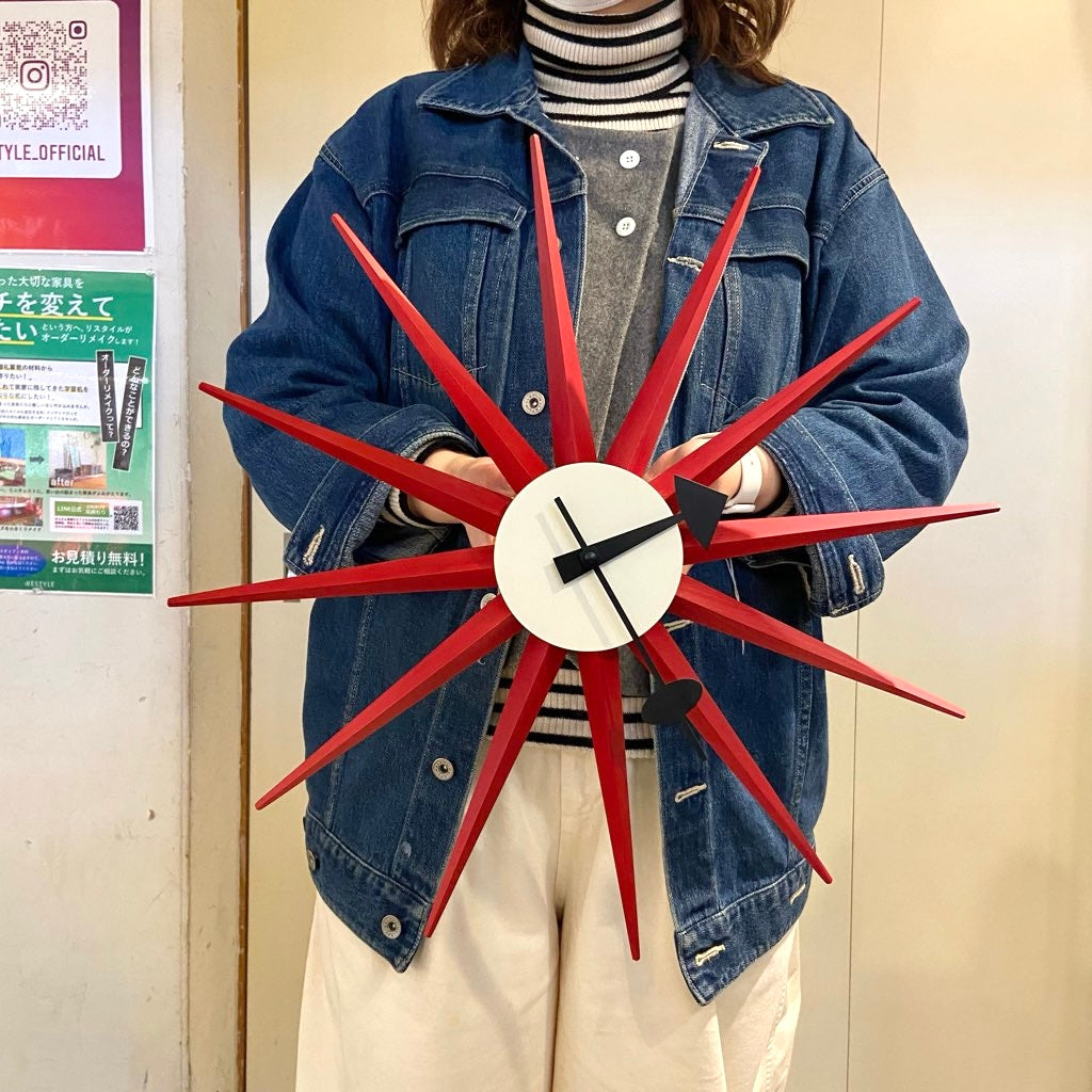 ヴィトラ / Vitra / サンバーストクロック 赤 ジョージ・ネルソン 中古