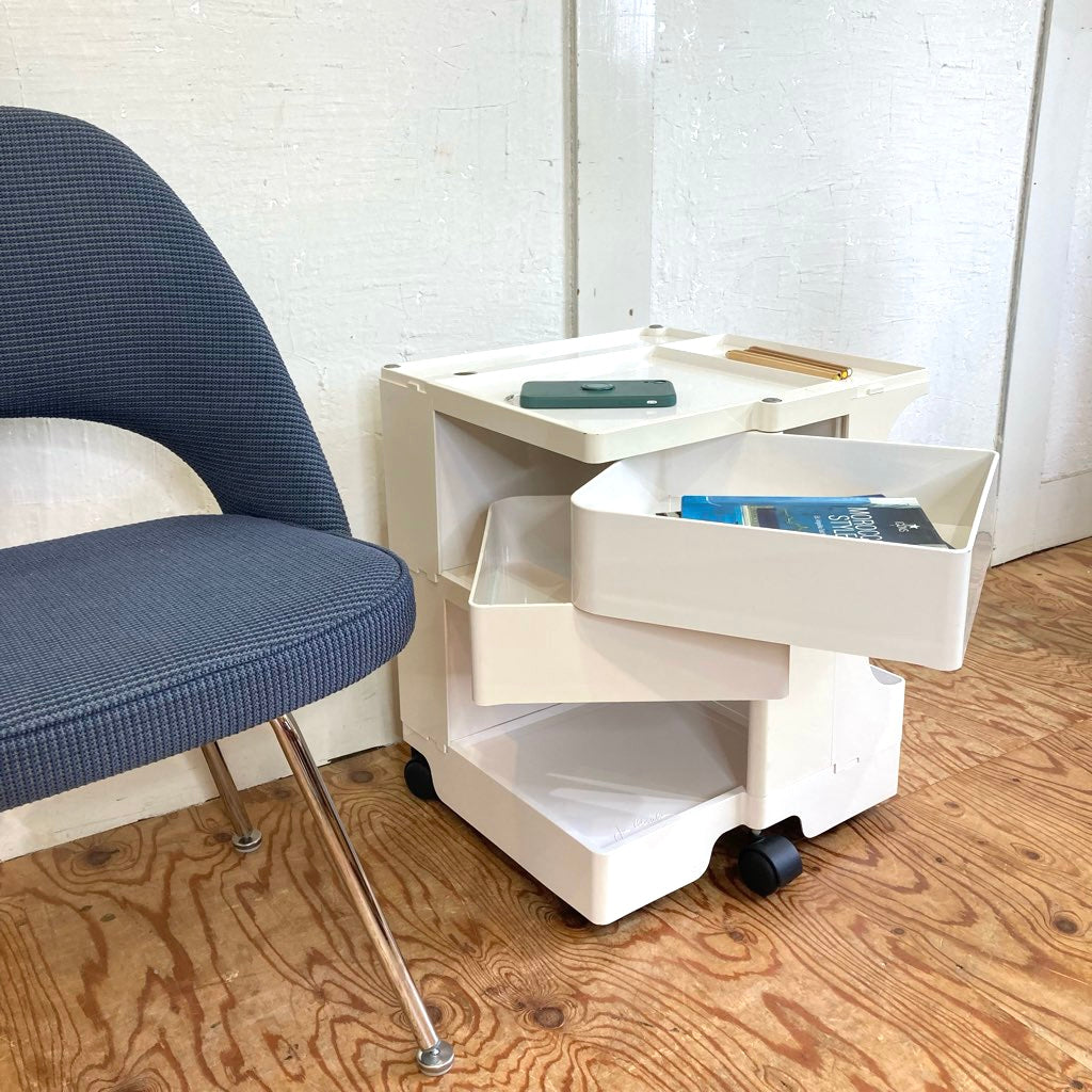 B-LINE ボビーワゴン 2段2トレイ ホワイト 白 中古 アクリルホルダー