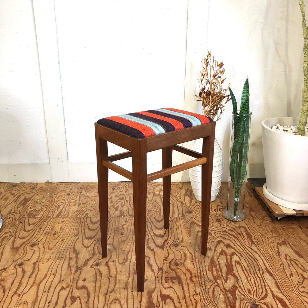 木工房すえひろ ハイ スツール 椅子 ウォールナット 中古 オレンジ