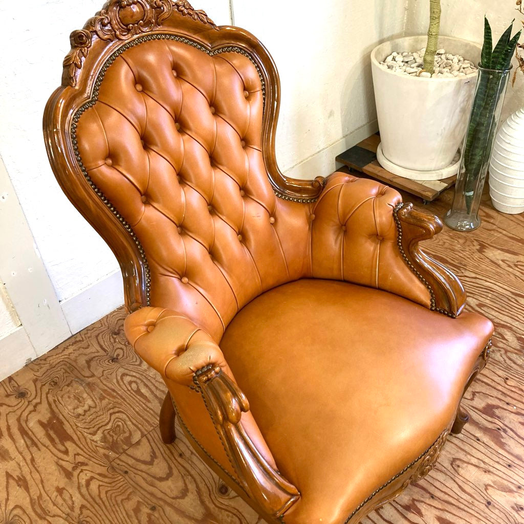ロココ調 猫脚 アームソファ チェア 中古 ヴィンテージ調 アンティーク