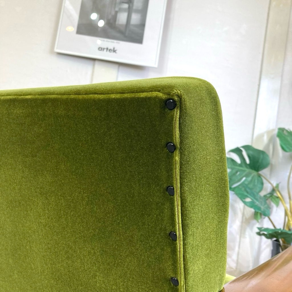 カリモク60 Kチェア 2シーターソファ モケットグリーン 中古 緑 レトロ
