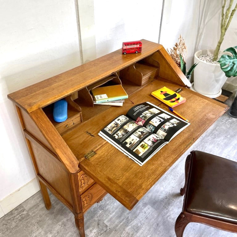 アンティーク ライティングビューロー キャビネット チェスト デスク