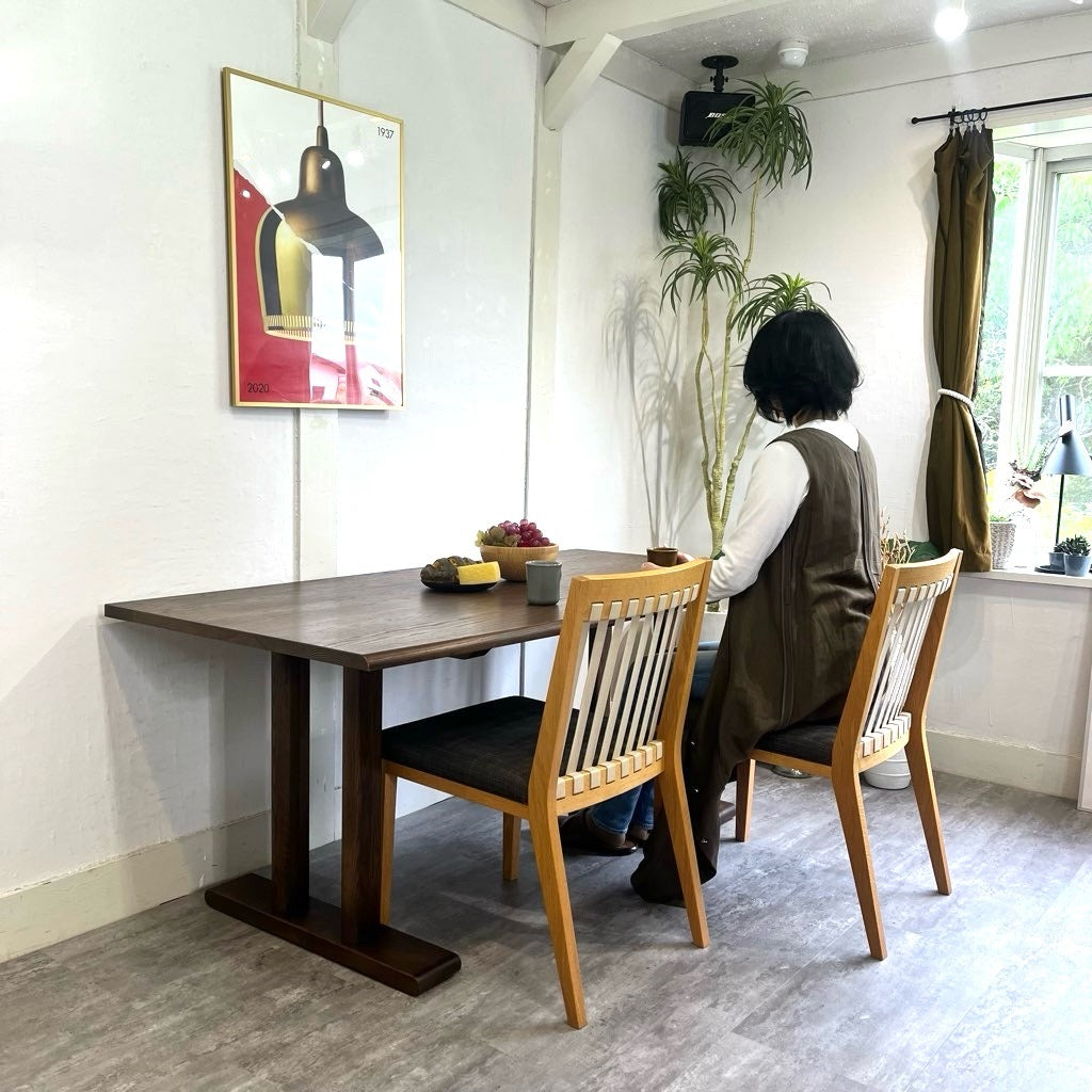 ナガノインテリア ダイニングテーブル オーク無垢材 国産 中古 福岡