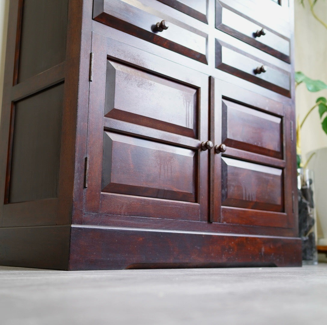 松本民芸家具 G-I型 面取食器棚 食器棚 飾り棚 ミズメザクラ 木製 木 中古