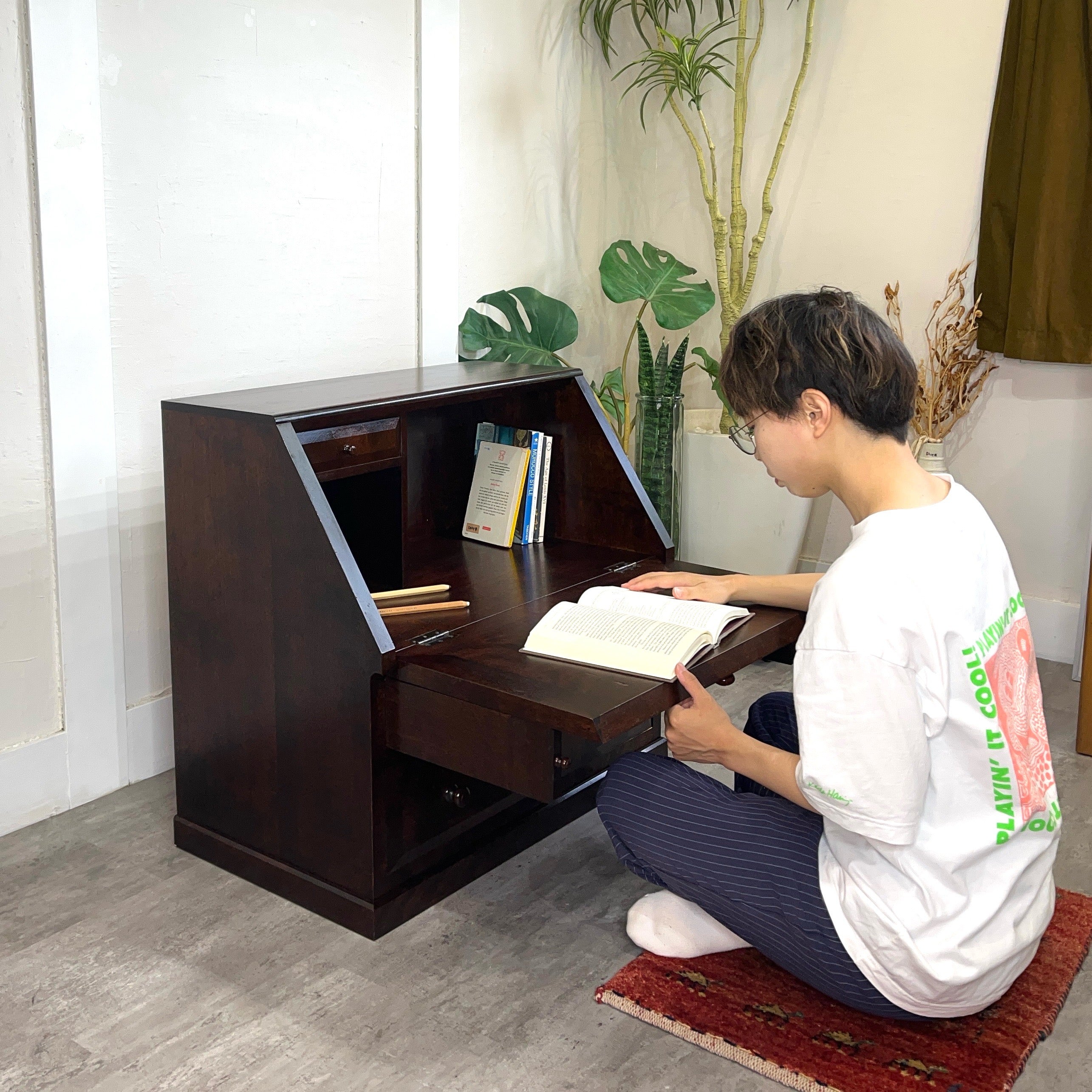 松本民芸家具 A型 座ビューロー 文机 中古 本棚 古民家 飾り棚 和風 松